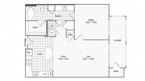 1 bed 1 bath B at The Hendrix, Georgia, 30329